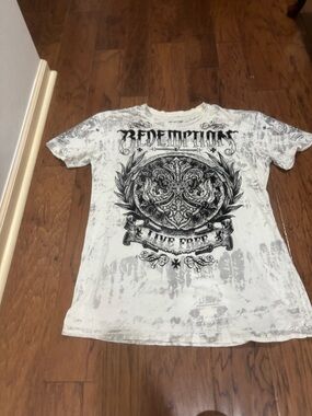Y2K Raw State Redemption Graphic Tee Goth Grunge Affliction Style XL
